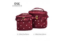 China Plain Round Cylinder Bucket Portable Custom Cosmetic Bag supplier