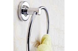 China Grey Polished Chrome Hand Towel Holder Sus304 Circular Towel Rack supplier