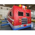 Red And Blue Inflatable Car Bounce House Fire Truck Jumping Castle