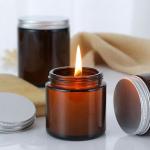 2oz 9 Oz 32oz Round Amber Jar Candles In Bulk Customizable