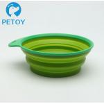 Commercial Foldable Plastic Pet Bowls  / Collapsible Dog Bowl Silicone for sale
