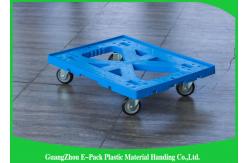 China Flat Blue Plastic Moving Dolly Four Wheels 100% PP Materials For Industrial supplier