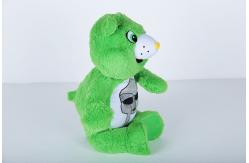 China Green Bear Cute Plush Dolls Surface Washable Soft Feeling Polyester Material supplier