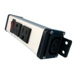 Grounded Metal Desk Power Outlet Built In Circuit Breaker & On Off Switch