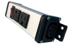 China Grounded Metal Desk Power Outlet Built In Circuit Breaker & On Off Switch supplier