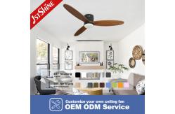 China Dimmable 6 Speed 52in LED Ceiling Fan With 3 Solid Wood Blades supplier