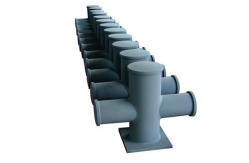 China Single Cross Marine Mooring Bollard Grey Epoxy Primer supplier