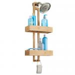 China Bathroom Bamboo Shower Caddy Over The Shower Head For Shampoo / Conditioner manufacturer