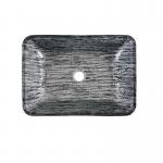 Titanium Black / Gray Bathroom Wash Basins L460 * W330 * H105mm Rectangular Black Vessel Sink