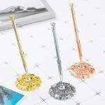 Diamond Table Stand Swivel Ball Pen Hotel Reception Rose Gold Silver Table Ball Pen for sale