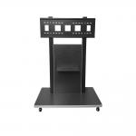 Black Mobile TV Cart With Wheels For 100 Inch Heavy TV Multifunctional ODM for sale