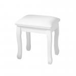 PU Leather Padded Solid Wood Stool Painting MDF White Vanity Stool for sale