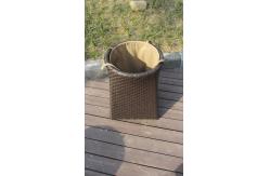 China Resin Wicker Storage Box , Grey Synthetic Rattan Storage Case supplier