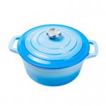 OEM CAST IRON CASSEROLE TWO HANDLES ROUND CASSEROLE DISH WITH LID for sale