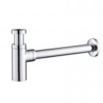 Chromed Silver Sink Waste Trap Bathroom Sink Drain Round Siphon for sale