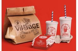 China Personalized Design Burger Box Foldable Corrugated Custom Packaging Clam Shell supplier