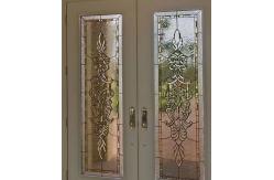 China American Style Entry Door Glass Inserts With Clear Beveled And Patina Caming supplier