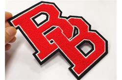 China Two Letter Monogram Letterman Patches / Chenille Sleeve Number letters supplier