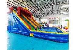 China 1000D Playground Bounce House Inflatable Water Slide With Pool supplier
