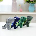 Dark Color Tiny Stuffed Animal Keychains Muscle Dinosaur Shape Skin Friendly for sale