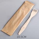 185 mm biodegradable recyclable disposable reinforced vintage wooden fork wrapped individually for activities for sale
