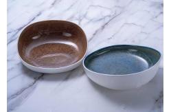 China High temperature Irregular Deep Reactive Glaze Dinner Plates supplier