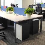 Open Staff Table MDF Office Workstation Furniture For 4 Person for sale