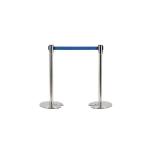 Stainless Steel Stanchion Queue Post Crowd Control Retractable Belt Barrier for sale