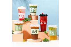 China 500ml PP Disposable Bubble Tea Cups With Straw Frosted Plastic Drink Cups supplier