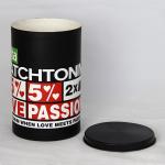 Fashional Black Cylindrical Paper Can Packaging for Underwear and T-shirt for sale