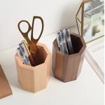 OEM ODM Solid Wooden Pencil Vase Desktop Pen Holder For Shcool