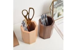 China OEM ODM Solid Wooden Pencil Vase Desktop Pen Holder For Shcool supplier