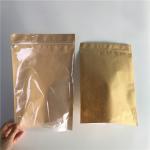 Food Grade Kraft Paper Stand Up Pouch Packaging Pull Tab With Good Sealability Zipper for sale