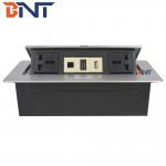 Desk Pop Up Sockets For Audio Video Solution , Silver Desk Plug Sockets