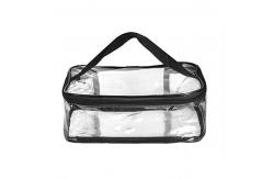 China Waterproof Transparent PVC Train Case Organizer Makeup Pouch with Top Handle supplier