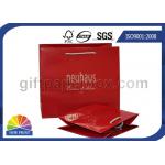 Personalized Retail Shopping Bags / Red or Brown Paper Shopping Bags with Handles for sale