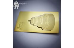 China Blank Customized Shiny Gold Metal Business Card Hollow Out Etch Logo supplier