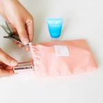 Folded Polyester Fabric Drawstring Bag Mini Gift Pouch Shoes Pocket Storage Pouch