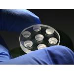 Round Sapphire Glass Lens Assembly Part With Sink Hole High Thermal Conductivity for sale