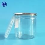 Easy Open Ends Clear Plastic Cans Stackable Airtight Plastic Round Jar for sale