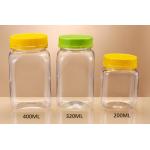 BPA Free 320ml Plastic Food Jars Airless Square Honey Bottle With Lid