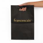 Custom Seize LDPE Die Cut Handle Plastic Retail Shopping Bags With Bottom Gusset for sale