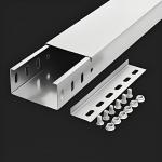 Medium Duty Load Capacity Solid Bottom Cable Tray 50mm With 4 Slots