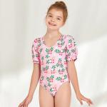 Cotton Short Sleeved Swimsuit Girls Children for sale