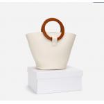 20cm Womens Leather Bag Portable Ring Handle Bucket Bag for sale