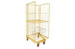 China Steel Logistics Trolley Transports Foldable Frame Metal Security Wire Mesh Trolley supplier