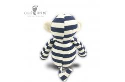 China 32cm 100 Cotton Stuffed Animals Black White Stripe Zebra Plush Toy Monkey Mascot supplier