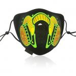 Unique Light Up Voice LED Face Mask Customized Pattern 400mAh Li Battery for sale