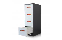 China 4 Drawer Dark Grey Frame Lockable Vertical Filing Cabinets supplier
