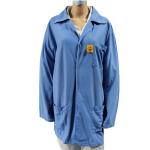 Antistatic 96% Polyester 4% Carbon 3mm Diamond Fabric ESD Smocks Coats for sale